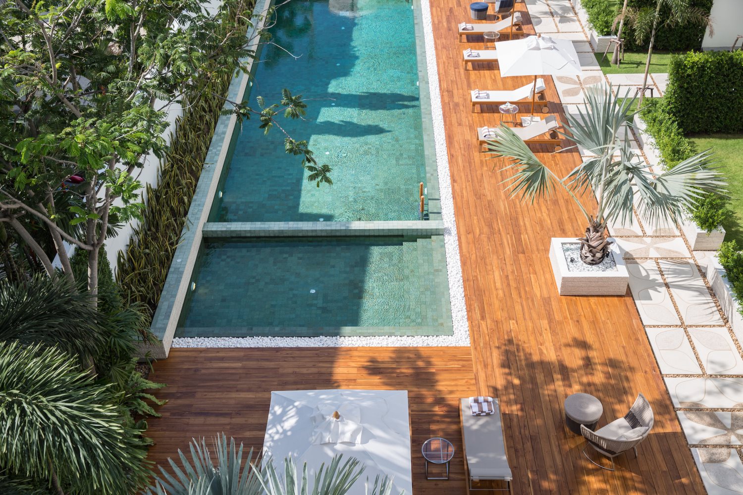 Aerial of the pool deck